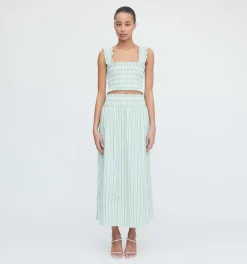 The Azalea Nap Top in Apple Green Stripe