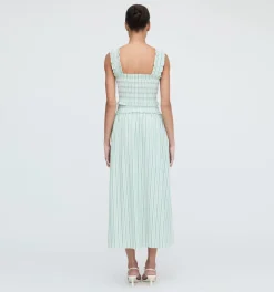 The Azalea Nap Top in Apple Green Stripe