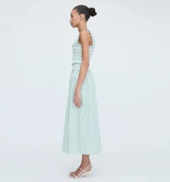 The Azalea Nap Top in Apple Green Stripe