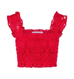 The Azalea Nap Top in Cerise Lace