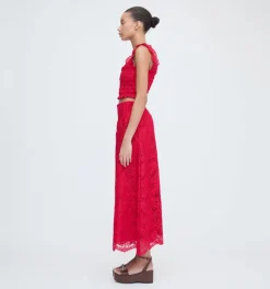 The Azalea Nap Top in Cerise Lace