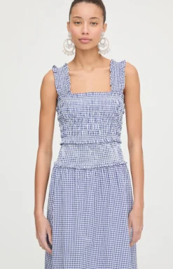 The Azalea Nap Top in Navy Gingham