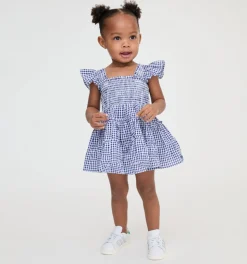 The Baby Ellie Nap Dress in Navy Gingham