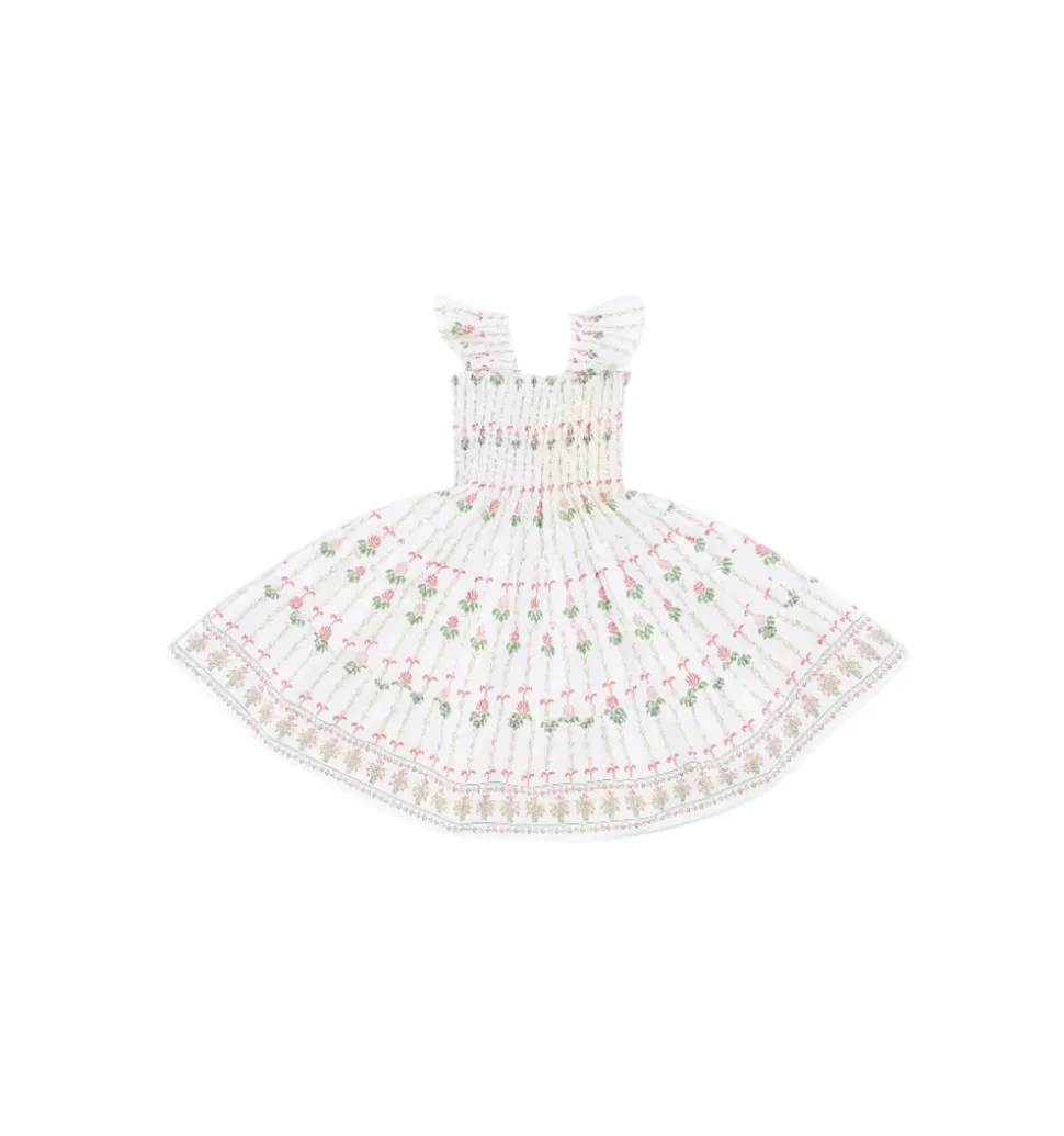 The Baby Ellie Nap Dress in White Trailing Fern