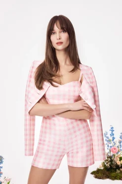 The Bea Jacket in Pink & White