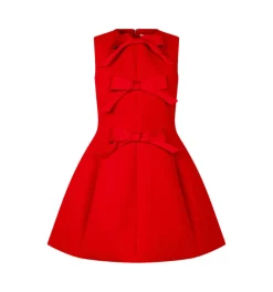 The Blythe Bow Dress in Red with Red Bows