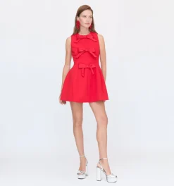 The Blythe Bow Dress in Red with Red Bows