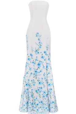 The Brianne Gown in Blue & White