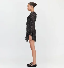 The Bridget Dress in Black Polka Dot