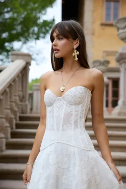 The Carolena Set in White Chantilly Lace