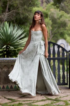 The Cecilia Dress in Sage Tapestry