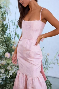 The Cherie Dress in Light Pink Windsor Brocade