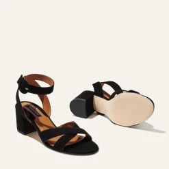 The City Sandal in Black Suede