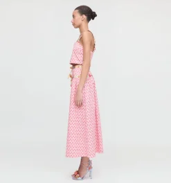 The Clara Crop Top in Pink Cala Check