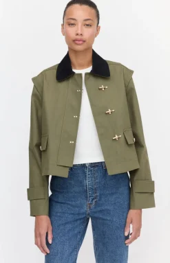 The Clarisse Jacket in Olive Canvas