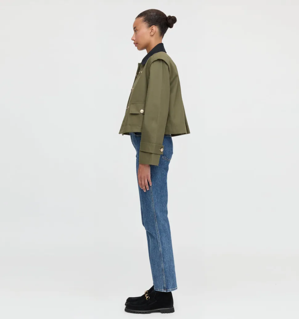 The Clarisse Jacket in Olive Canvas