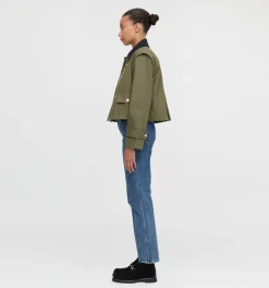 The Clarisse Jacket in Olive Canvas