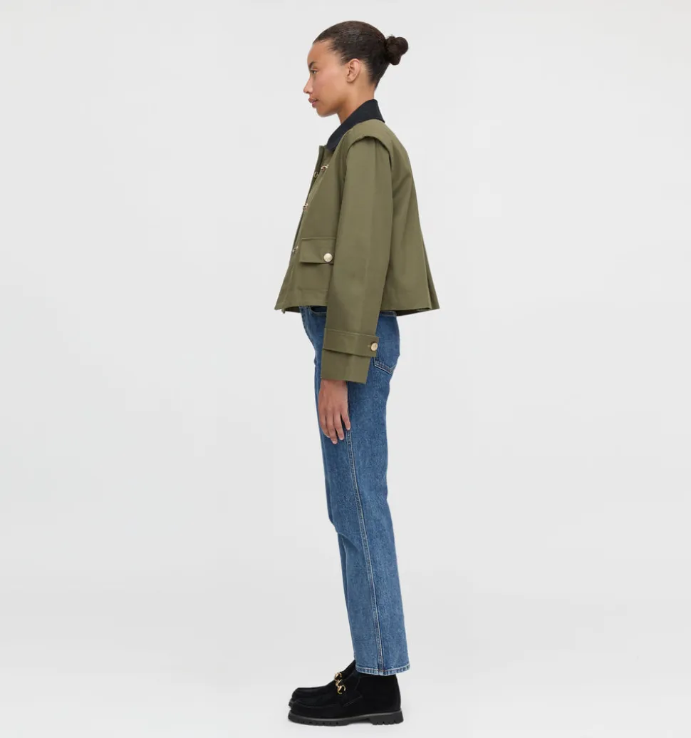 The Clarisse Jacket in Olive Canvas
