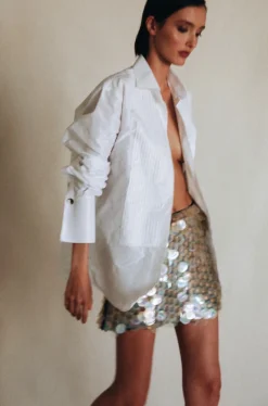 The Classic Tuxedo Shirt in Silk Tafeta