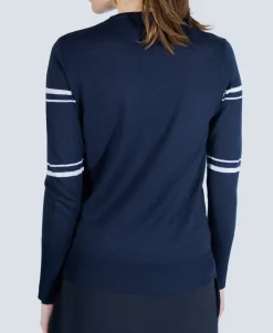 The Club Sweater in Navy Stripe