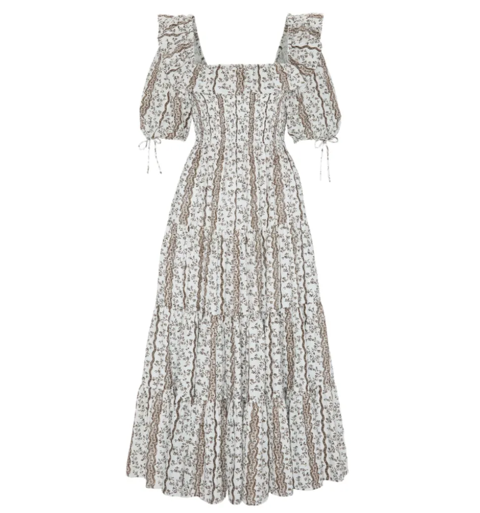 The Corinne Nap Dress in Mocha Provence Floral