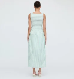 The Cosima Nap Dress in Apple Green Stripe