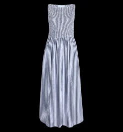 The Cosima Nap Dress in Navy Stripe