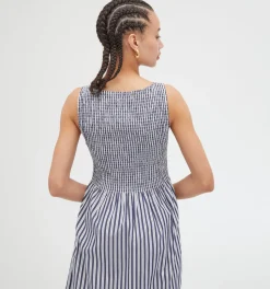 The Cosima Nap Dress in Navy Stripe