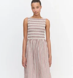 The Cosima Nap Dress in Rust Stripe
