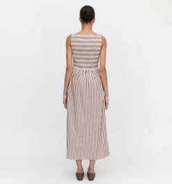 The Cosima Nap Dress in Rust Stripe