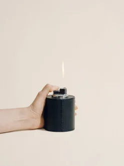 The Cylinder Lighter in Black Nappa