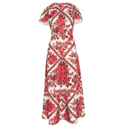 The Davina Dress in Red Diamond Rose