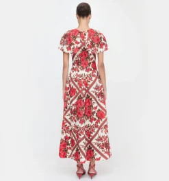 The Davina Dress in Red Diamond Rose