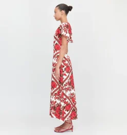 The Davina Dress in Red Diamond Rose