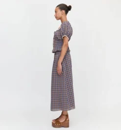 The Delphine Nap Skirt in Brown Spencer Plaid