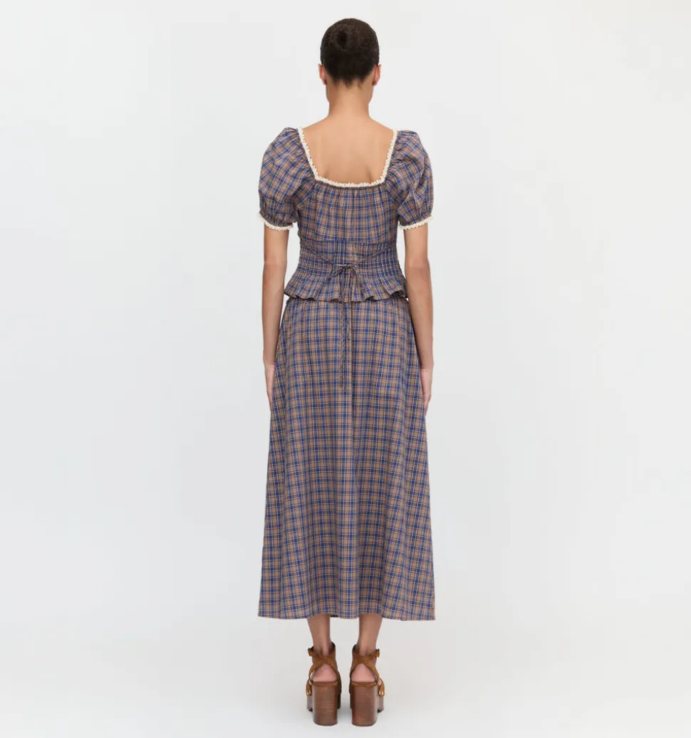 The Delphine Nap Skirt in Brown Spencer Plaid
