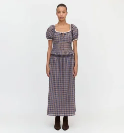 The Delphine Nap Skirt in Brown Spencer Plaid
