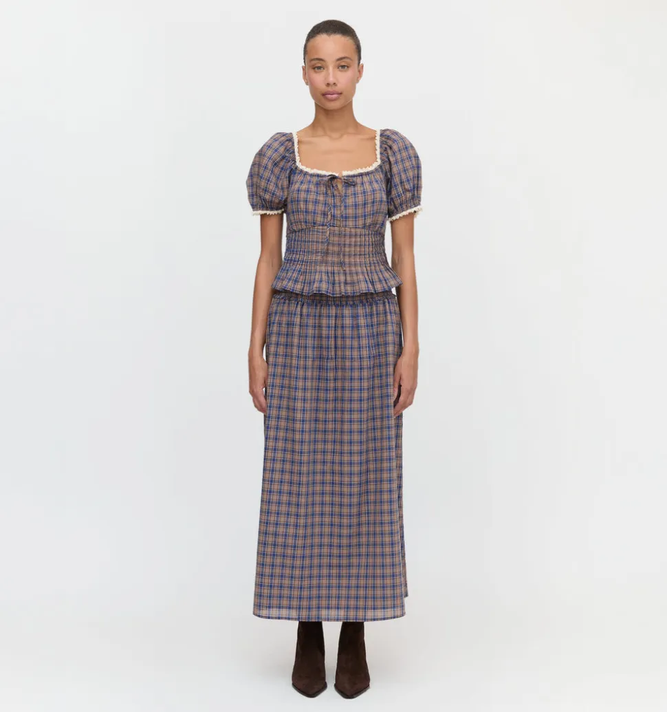 The Delphine Nap Skirt in Brown Spencer Plaid