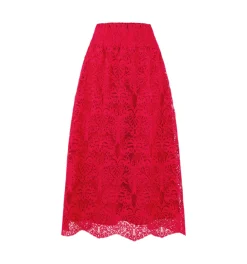 The Delphine Nap Skirt in Cerise Lace