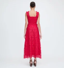 The Delphine Nap Skirt in Cerise Lace