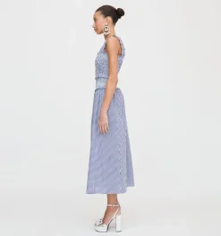 The Delphine Nap Skirt in Navy Gingham