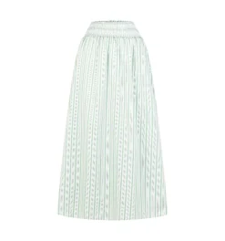 The Delphine Nap Skirt in Apple Green Stripe