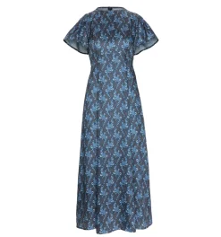 The Dominique Dress in Navy Cala Paisley