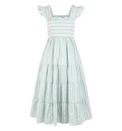 The Ellie Nap Dress in Apple Green Stripe