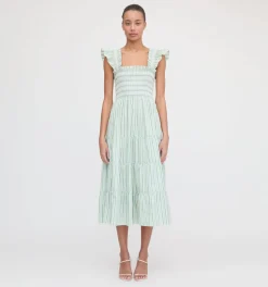 The Ellie Nap Dress in Apple Green Stripe