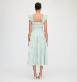 The Ellie Nap Dress in Apple Green Stripe