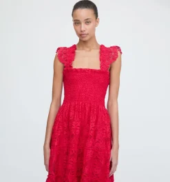 The Ellie Nap Dress in Cerise Lace