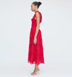 The Ellie Nap Dress in Cerise Lace