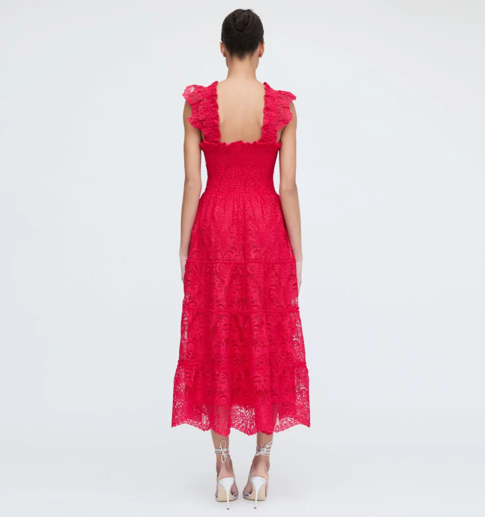 The Ellie Nap Dress in Cerise Lace