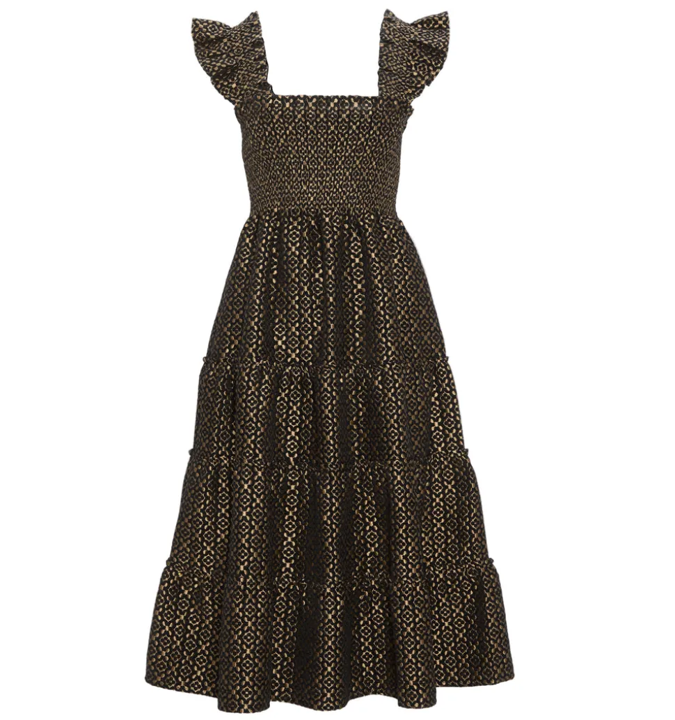 The Ellie Nap Dress in Metallic Brocade